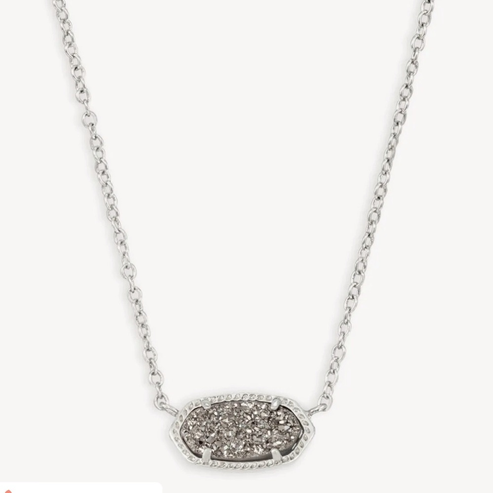 Kendra Scott | Elisa Silver Pendant Necklace in Platinum Drusy